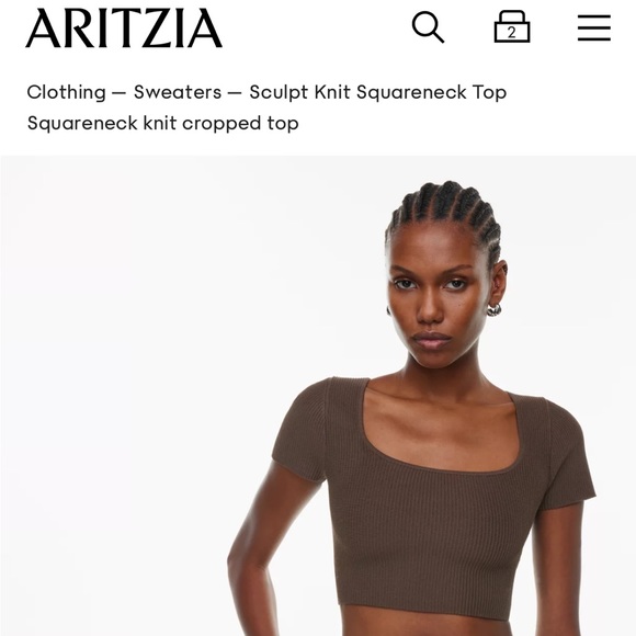 Aritzia sculpt knit squareneck tank - Picture 1 of 9